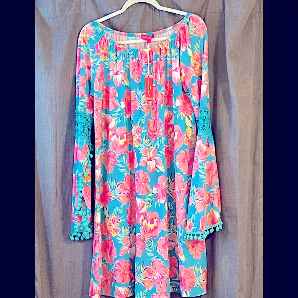 Simply Southern Tropical Dress with Bell Sleeves